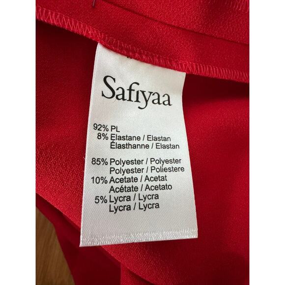 SAFIYAA EVANGELINA CAPED CREPE GOWN RED - Picture 13 of 13